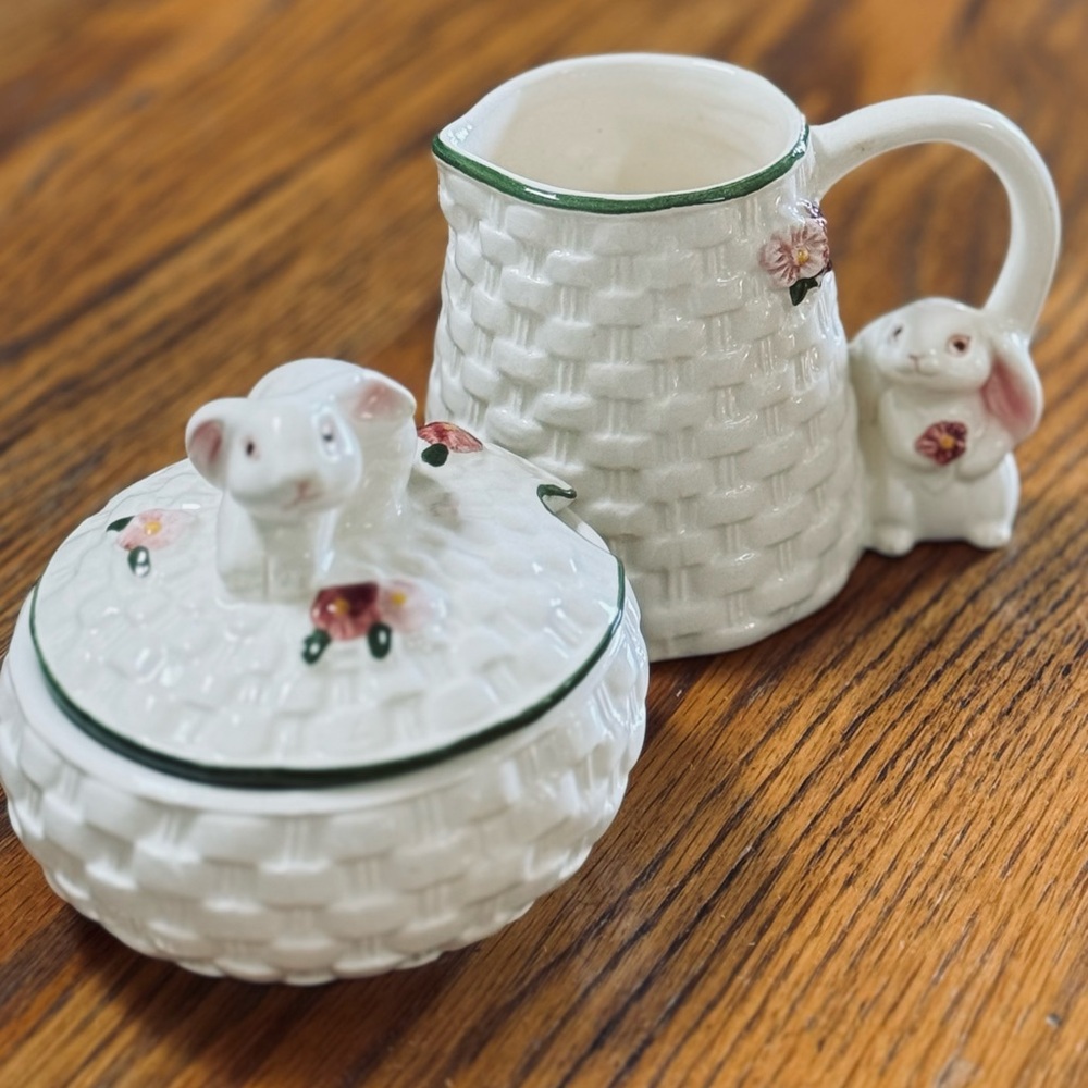 Vintage AVON Bunny Sugar and Creamer set